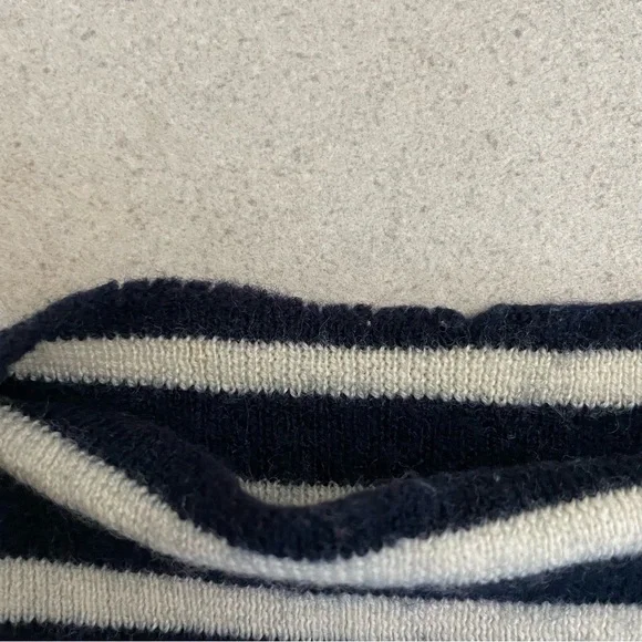 Comme des Garçons Blue White Stripe Long Sleeve Fitted Sweater Top Boat Neck - Picture 6 of 8